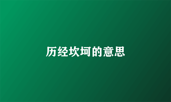 历经坎坷的意思