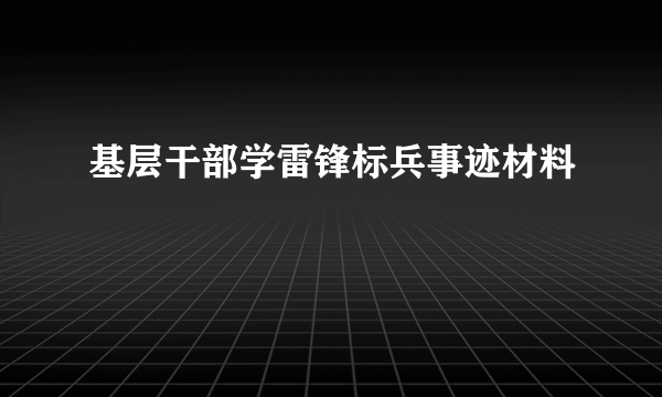 基层干部学雷锋标兵事迹材料