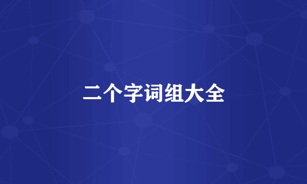 二个字词组大全