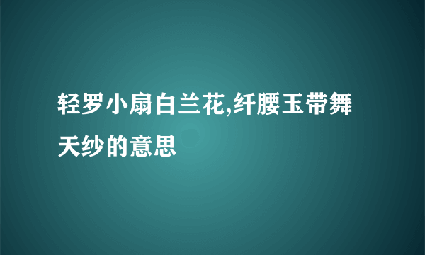轻罗小扇白兰花,纤腰玉带舞天纱的意思