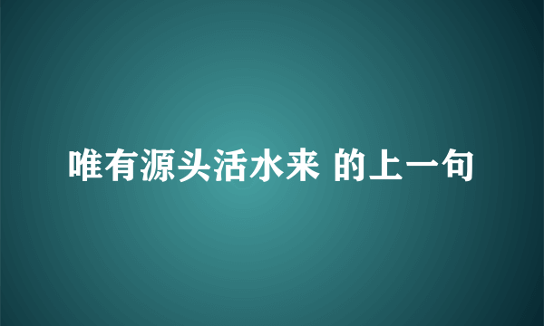 唯有源头活水来 的上一句