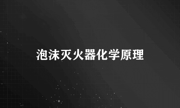 泡沫灭火器化学原理