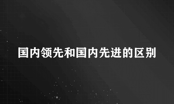 国内领先和国内先进的区别