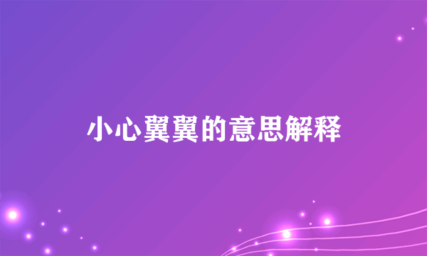 小心翼翼的意思解释