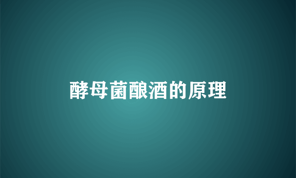酵母菌酿酒的原理