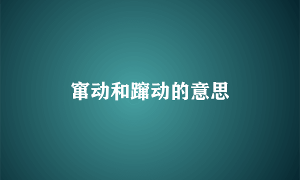 窜动和蹿动的意思