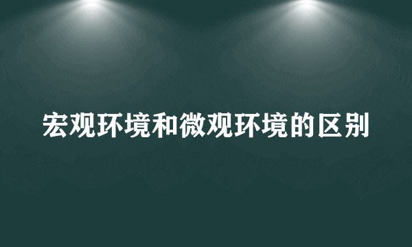 宏观环境和微观环境的区别