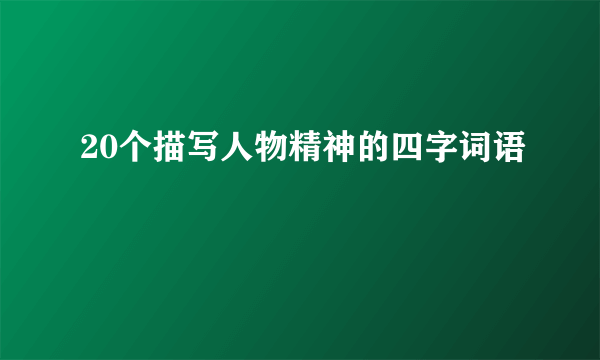 20个描写人物精神的四字词语