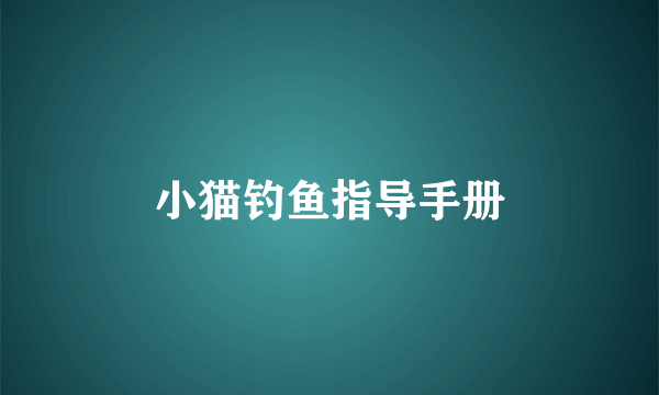 小猫钓鱼指导手册
