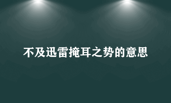 不及迅雷掩耳之势的意思