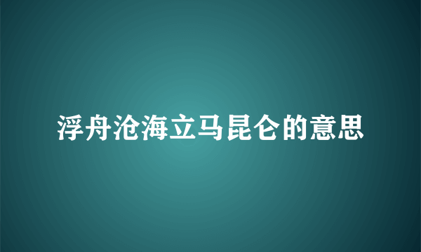 浮舟沧海立马昆仑的意思