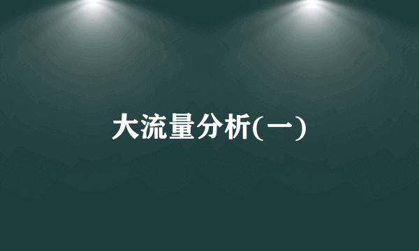 大流量分析(一)