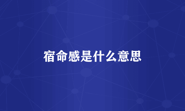 宿命感是什么意思
