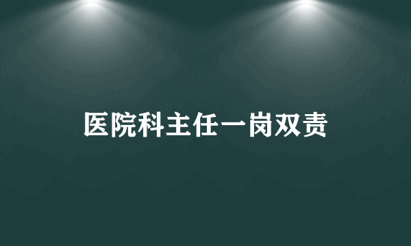 医院科主任一岗双责