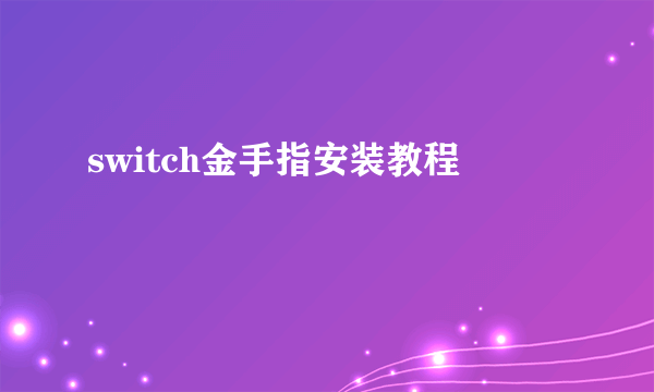 switch金手指安装教程