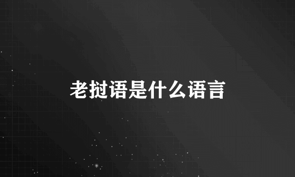 老挝语是什么语言
