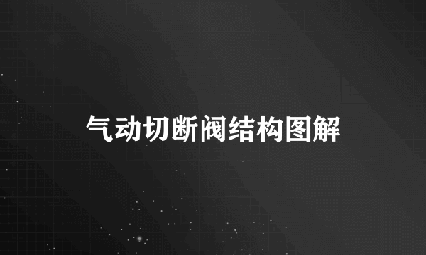 气动切断阀结构图解