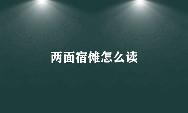 两面宿傩怎么读