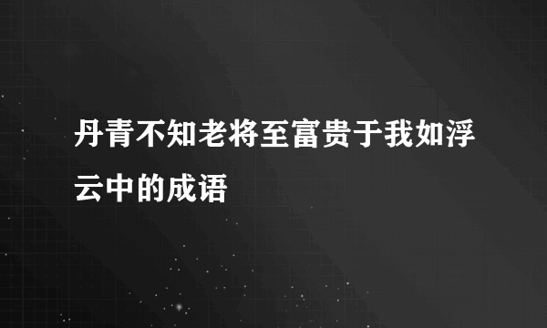 丹青不知老将至富贵于我如浮云中的成语