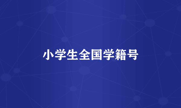 小学生全国学籍号