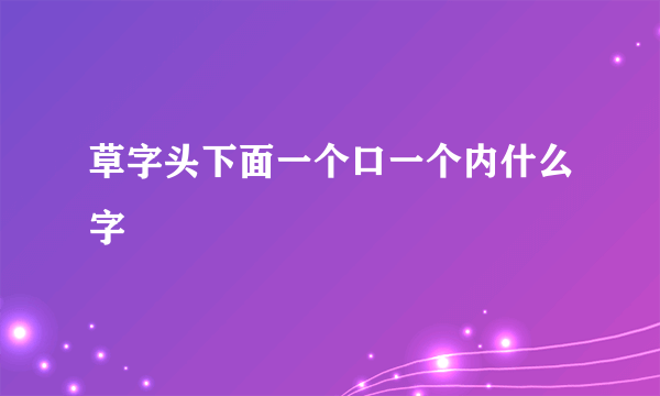 草字头下面一个口一个内什么字