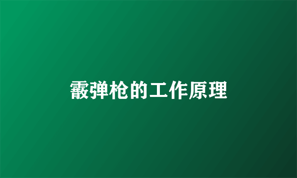 霰弹枪的工作原理