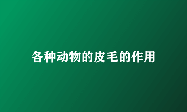 各种动物的皮毛的作用