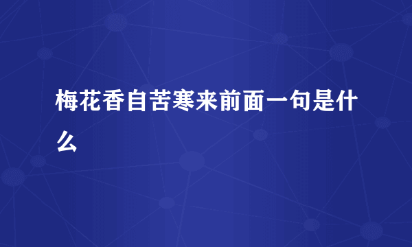 梅花香自苦寒来前面一句是什么