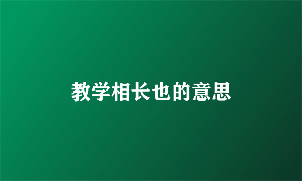 教学相长也的意思