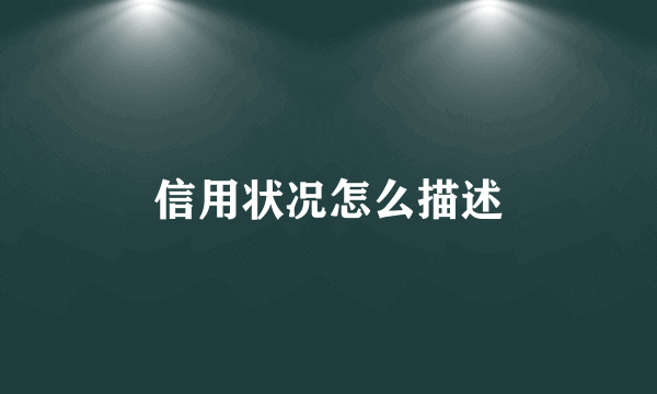 信用状况怎么描述