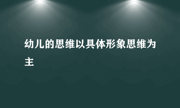 幼儿的思维以具体形象思维为主