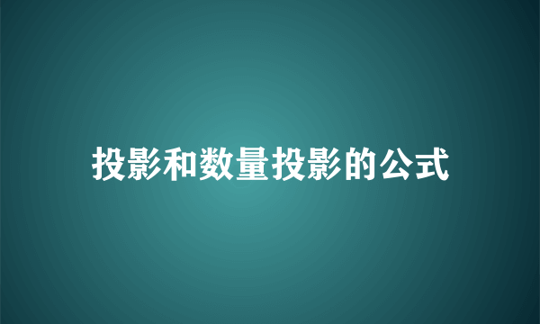 投影和数量投影的公式