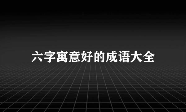 六字寓意好的成语大全