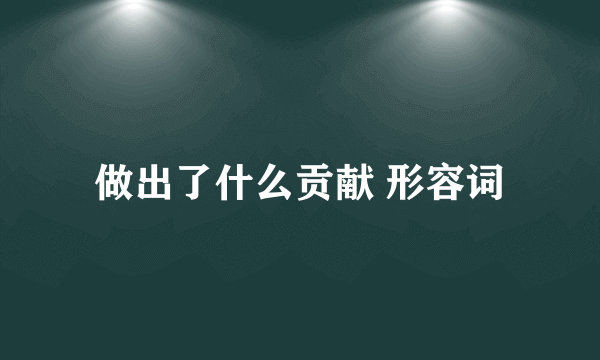做出了什么贡献 形容词