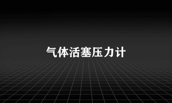 气体活塞压力计