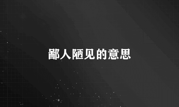 鄙人陋见的意思