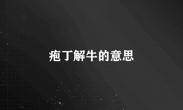 疱丁解牛的意思