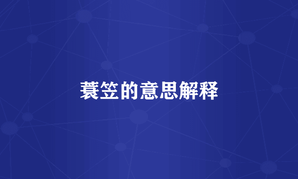 蓑笠的意思解释