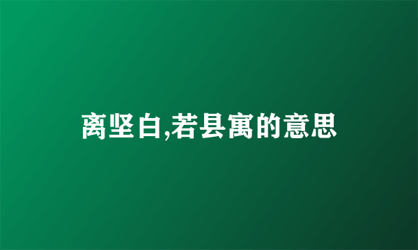 离坚白,若县寓的意思