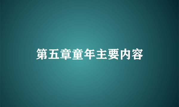 第五章童年主要内容