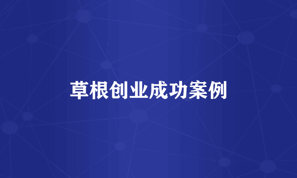 草根创业成功案例