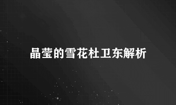 晶莹的雪花杜卫东解析