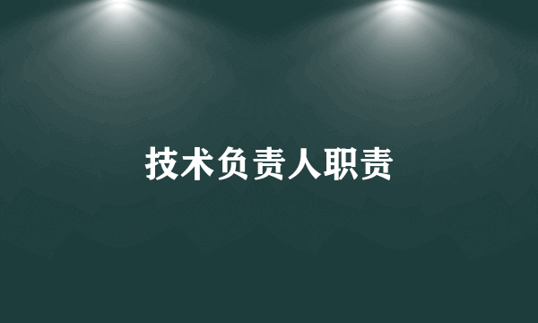技术负责人职责