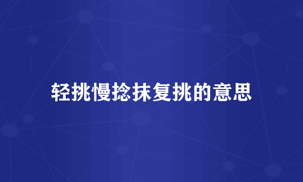 轻挑慢捻抹复挑的意思