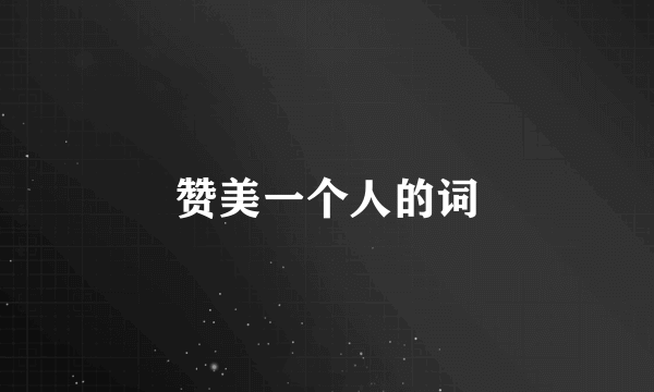 赞美一个人的词