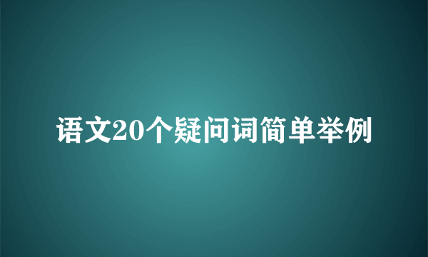 语文20个疑问词简单举例