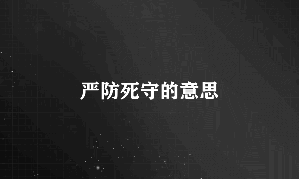 严防死守的意思