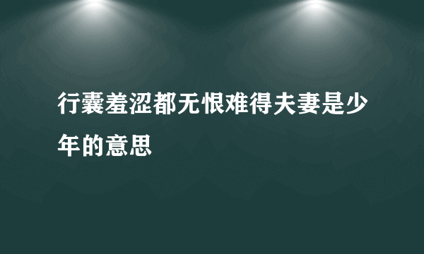 行囊羞涩都无恨难得夫妻是少年的意思