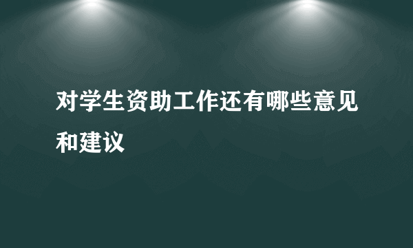 对学生资助工作还有哪些意见和建议