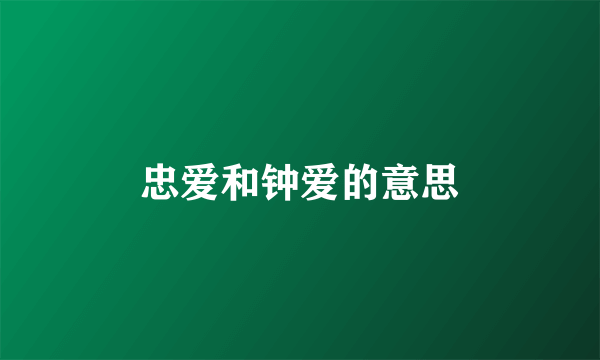 忠爱和钟爱的意思